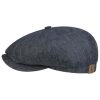 Stetson Stetson Hatteras Linen Newsboy Cap Women/Men | Made in The EU Denim ‎mens Hats & Caps