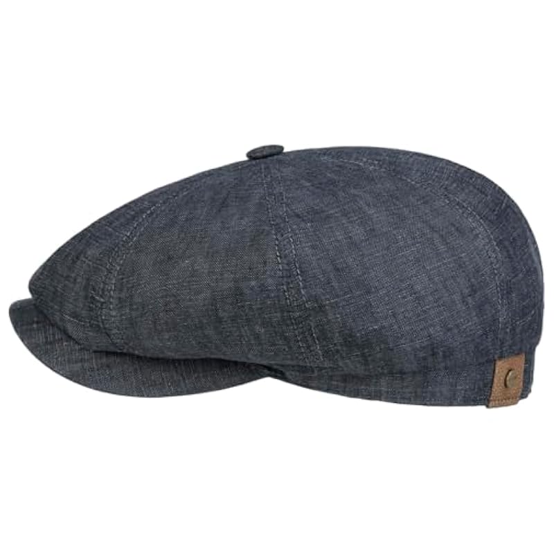 Stetson Stetson Hatteras Linen Newsboy Cap Women/Men | Made in The EU Denim ‎mens Hats & Caps