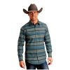 Stetson Stetson Western Shirt Mens L/S Stripe XL Brown 11-001-0476-0183 BR Shirts