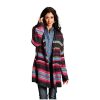 ‎womens Sweaters Stetson Stetson Women's Multi Stripe Oversized Knit Open-Front Cardigan Multi X-Small
