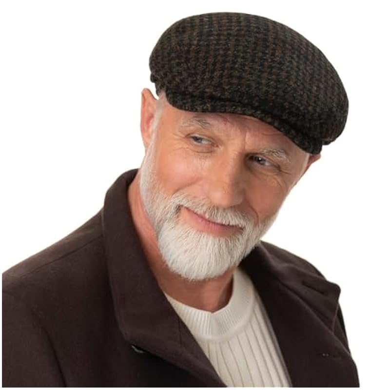 Stetson Stetson Harris Tweed Houndstooth Driver Cap Men Brown-Beige 7 1/2 ‎mens Hats & Caps
