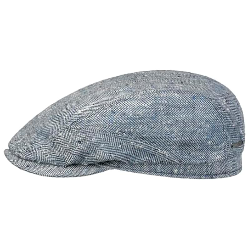 Stetson Tweed Herringbone Driver Flat Cap Men - Made in Germany Blue Stetson ‎mens Hats & Caps