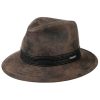 Stetson Jacky Pigskin Traveller Leather Hat Men - Brown ‎mens Hats & Caps Stetson