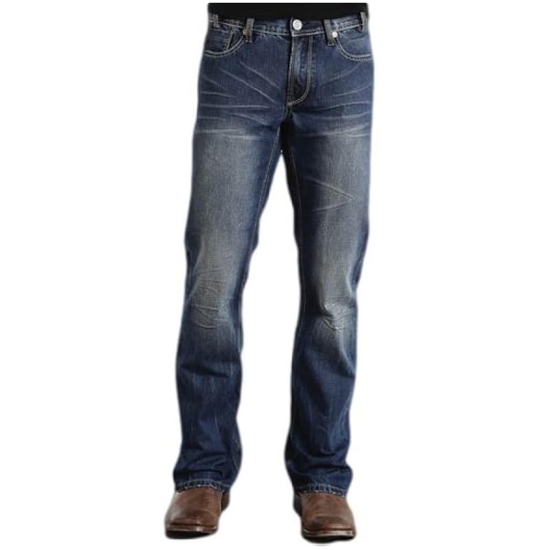 ‎mens Jeans Stetson Stetson Men's Rocker Fit with Lower Rise and Slightly Fitted Thigh Jean Dark Stone