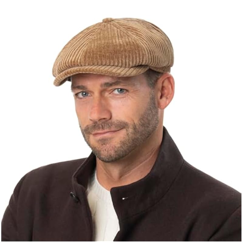 ‎mens Hats & Caps Stetson Stetson Hatteras Corduroy Jersey Flat Cap Men - Made in The EU Oatmeal