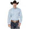 Stetson Stetson Karman Roper Blue Tooling Paisley Men's Long Sleeve Snap Shirt 11-001-0425-4002 BU Blue ‎mens Shirts