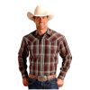 ‎mens Shirts Stetson Stetson Western Shirt Mens L/S Plaid Snap M Wine 11-001-0478-0190 WI