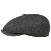 ‎mens Hats & Caps Stetson Stetson Hatteras Classic Wool Flat Cap Men - Grey-black