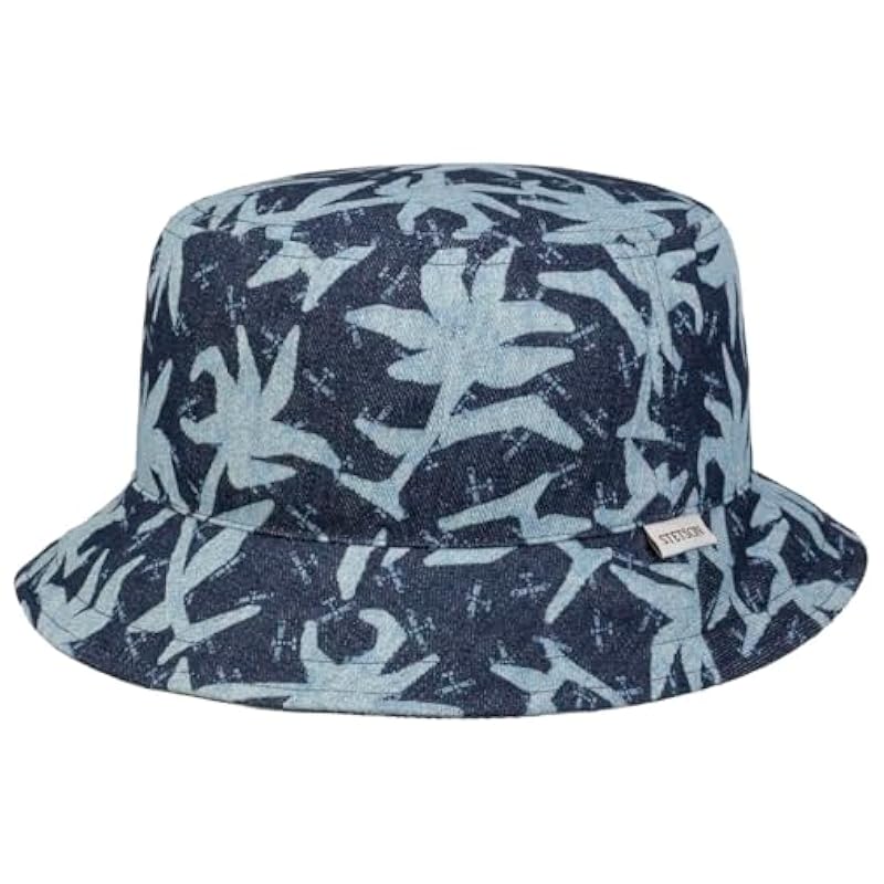 Stetson Denim Print Bucket Hat Women/Men - Made in The EU Navy ‎womens Hats & Caps Stetson