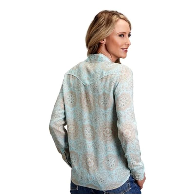 Stetson Western Shirt Womens L/S Medallion XL Aqua 11-050-0590-2014 BU ‎womens Tops, Tees & Blouses Stetson