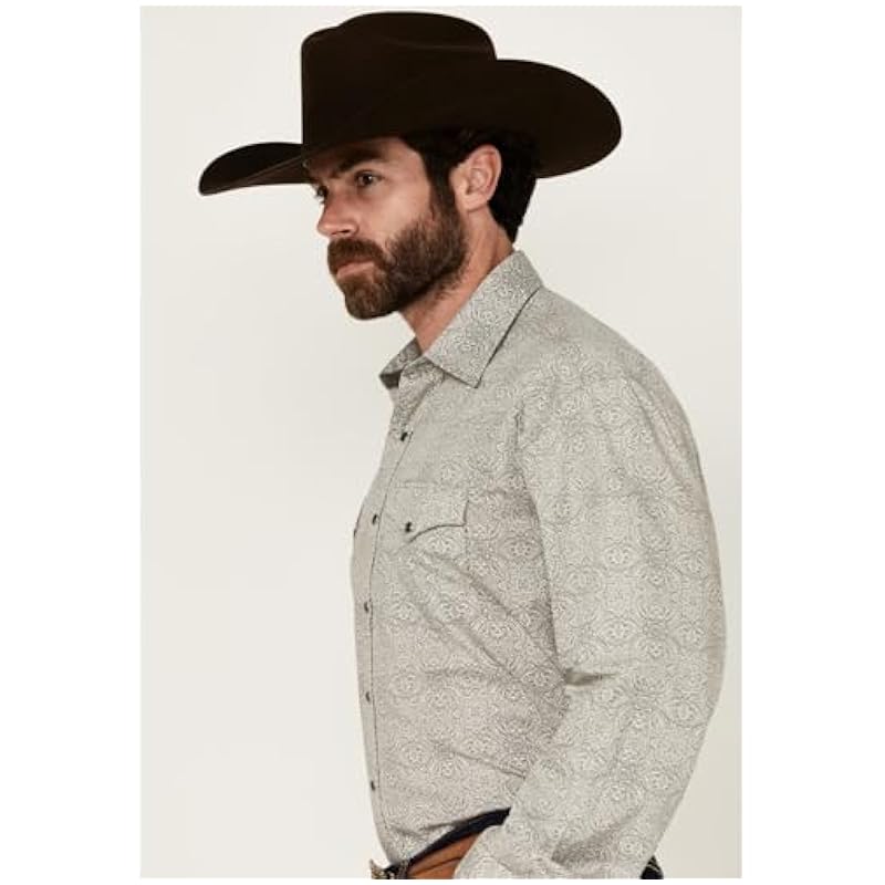 Stetson Stetson Sterling Grey Medallion Print - Mens Shirt ‎mens Shirts