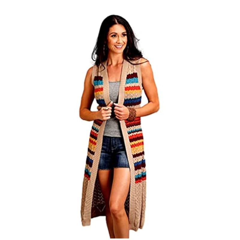Stetson Western Duster Womens Striped Vest L Multi 11-027-0539-2028 MU ‎womens Coats, Jackets & Vests Stetson