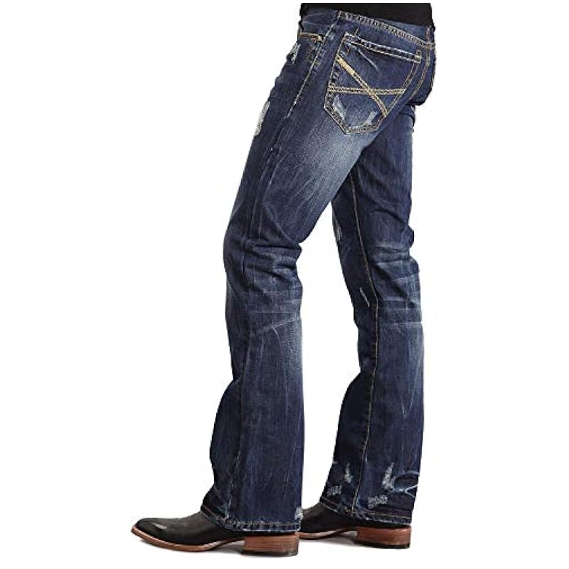 ‎mens Jeans Stetson Stetson Men's Rock Fit X Stitched Jeans Big and Tall Dark Stone 44W x 36L