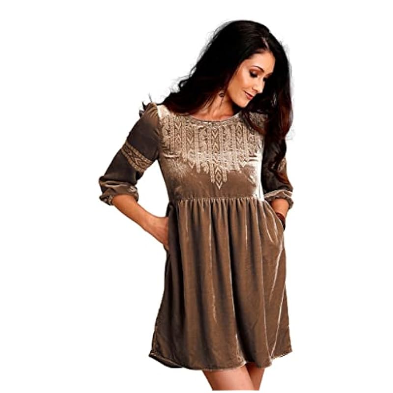 Stetson Dresses ‎womens Stetson Western Dress Womens Long Sleeve L Khaki 11-057-0565-0111 TA