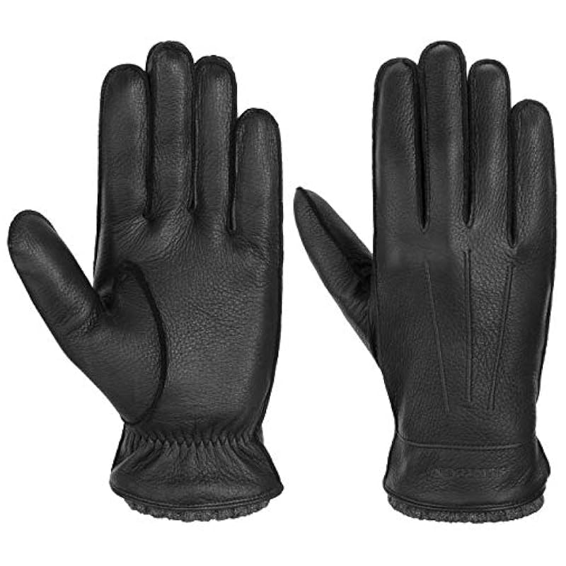 Stetson Deer Cashmere Leather Gloves Men - Black ‎mens Gloves & Mittens Stetson