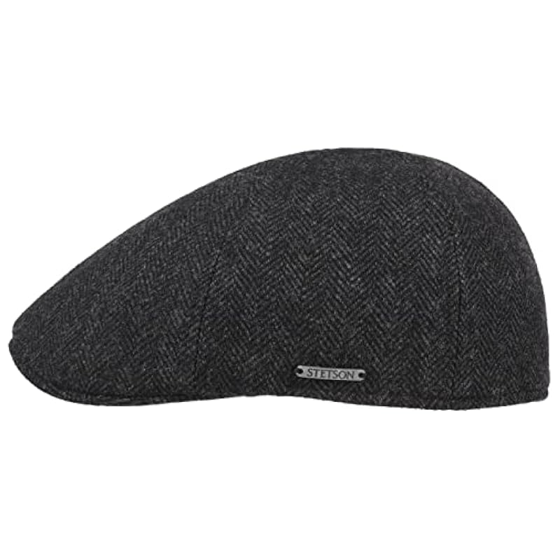 Stetson Texas Wool Herringbone Cap Men - Black-grey ‎mens Hats & Caps Stetson