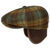 ‎mens Hats & Caps Stetson Stetson Hatteras Meadville Ear Flap Flat Cap Men - Green