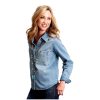 Stetson Western Shirt Womens Denim L/S Snap L Blue 11-050-0594-0131 BU ‎womens Tops, Tees & Blouses Stetson