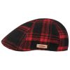 Stetson Texas Shadow Plaid Flat Cap Men - Made in The EU Red Stetson ‎mens Hats & Caps