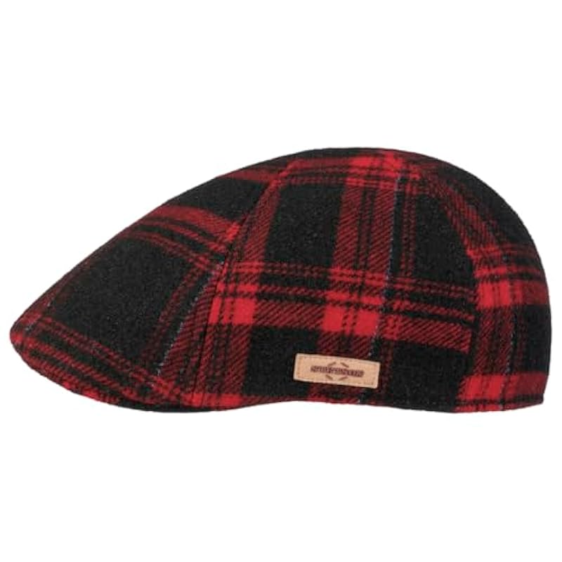 Stetson Texas Shadow Plaid Flat Cap Men - Made in The EU Red Stetson ‎mens Hats & Caps