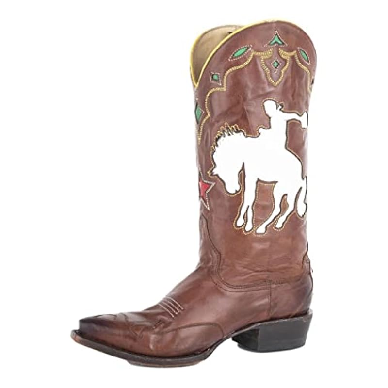 Stetson Women's Remi Inlay Western Boot Snip Toe Brown 8 1/2 M US ‎womens Boots Stetson