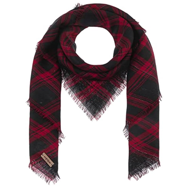 Stetson Shadow Plaid Scarf Women/Men - Black-red Stetson ‎womens Scarves & Wraps
