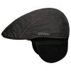 Stetson Stetson Old Cotton Flat Cap with Ear Flaps Men - Black ‎mens Hats & Caps