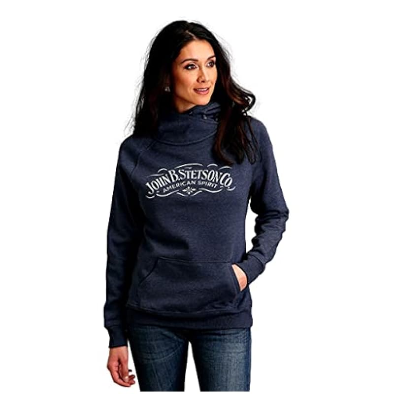 Stetson Active ‎womens Stetson Western Sweatshirt Womens Pocket S Navy 11-098-0562-7093 BU