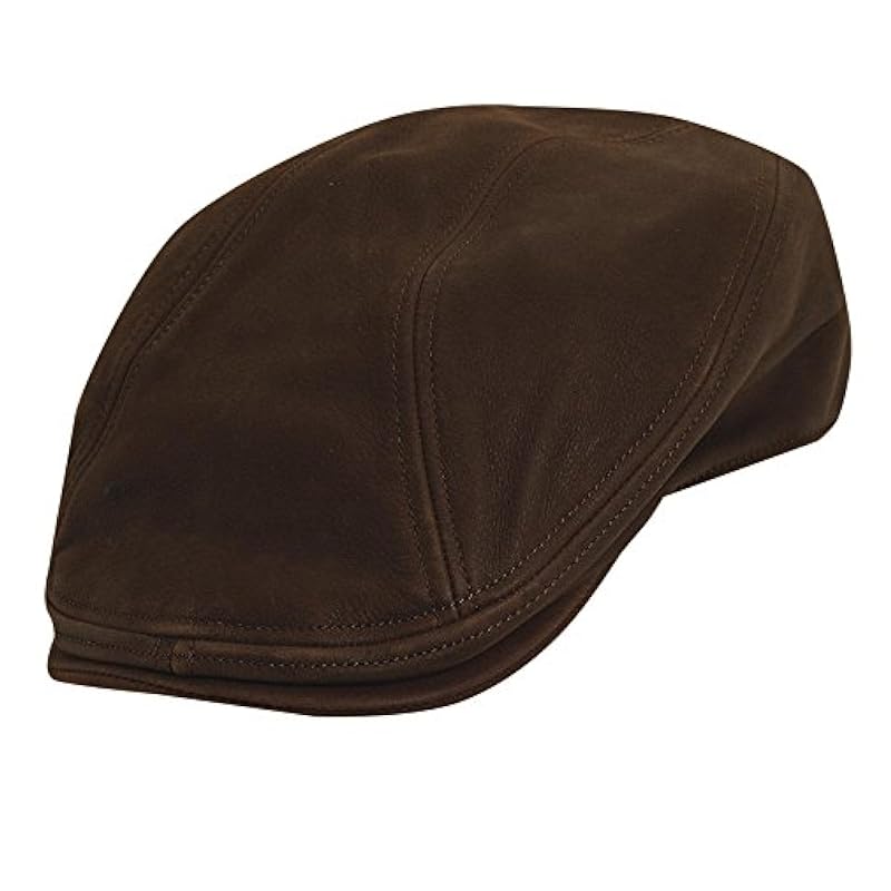 ‎mens Hats & Caps Stetson Stetson Men's Oily Timber Leather Ivy Cap Brown