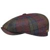 Stetson Stetson Hatteras Eight Panel Check Flat Cap Men Bordeaux-Olive 6 7/8 ‎mens Hats & Caps