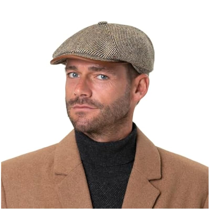 Stetson Stetson Hatteras Lifton Flat Cap Men - Made in Germany Beige ‎mens Hats & Caps
