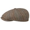 Stetson Hatteras Herringbone Stripe Flat Cap Men - Made in The EU Beige ‎mens Hats & Caps Stetson