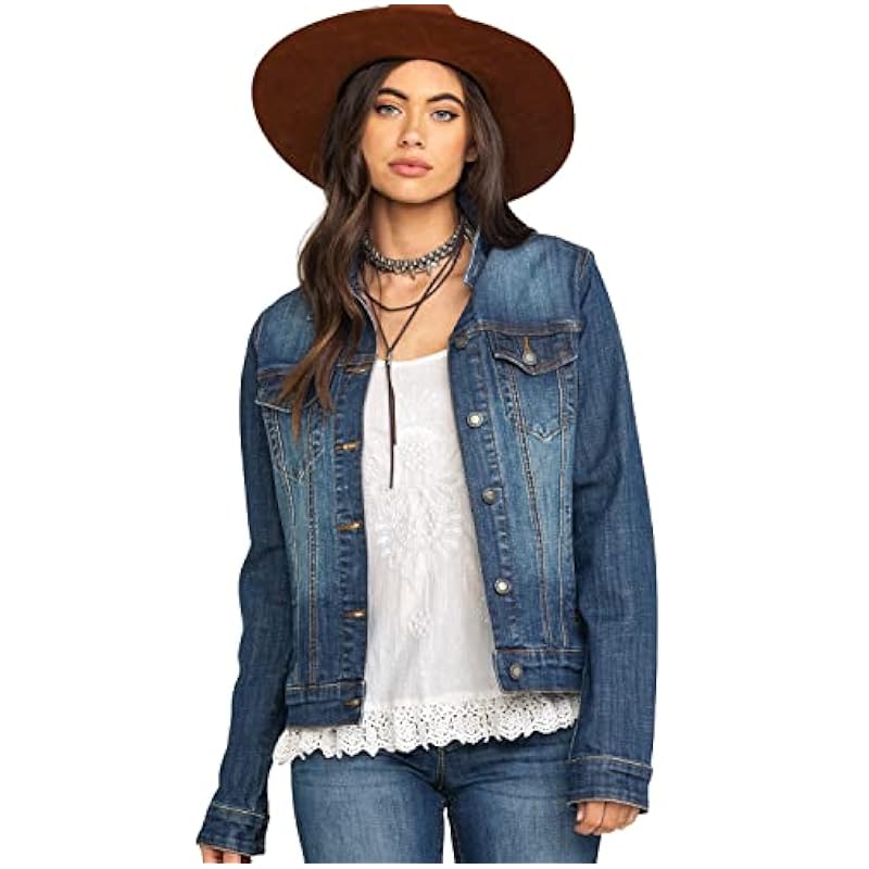 Stetson Stetson Women's Serape Back Denim Jacket Blue X-Small ‎Womens Coats, Jackets & Vests