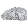 Stetson Stetson Hatteras Fresh Stripes Flat Cap Men - Made in The EU White-blue ‎mens Hats & Caps