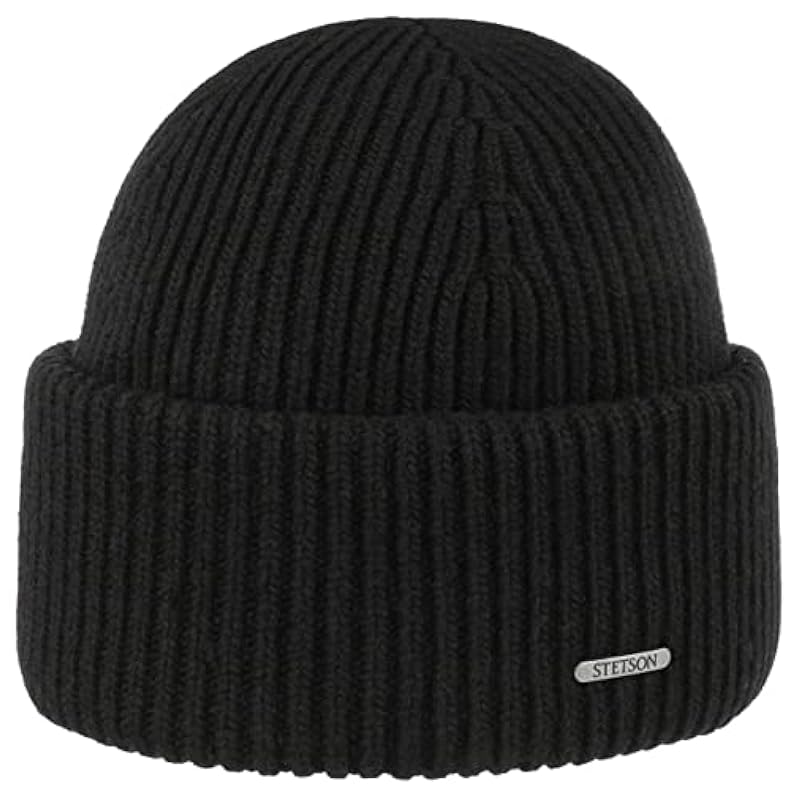 ‎womens Hats & Caps Stetson Stetson Classic Uni Wool Beanie Hat Women/Men - Made in Italy Black