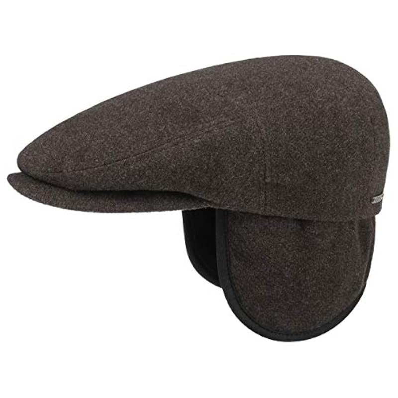 Stetson Stetson Kent Wool Earflaps Flat Cap Women/Men | Made in The EU Brown ‎mens Hats & Caps