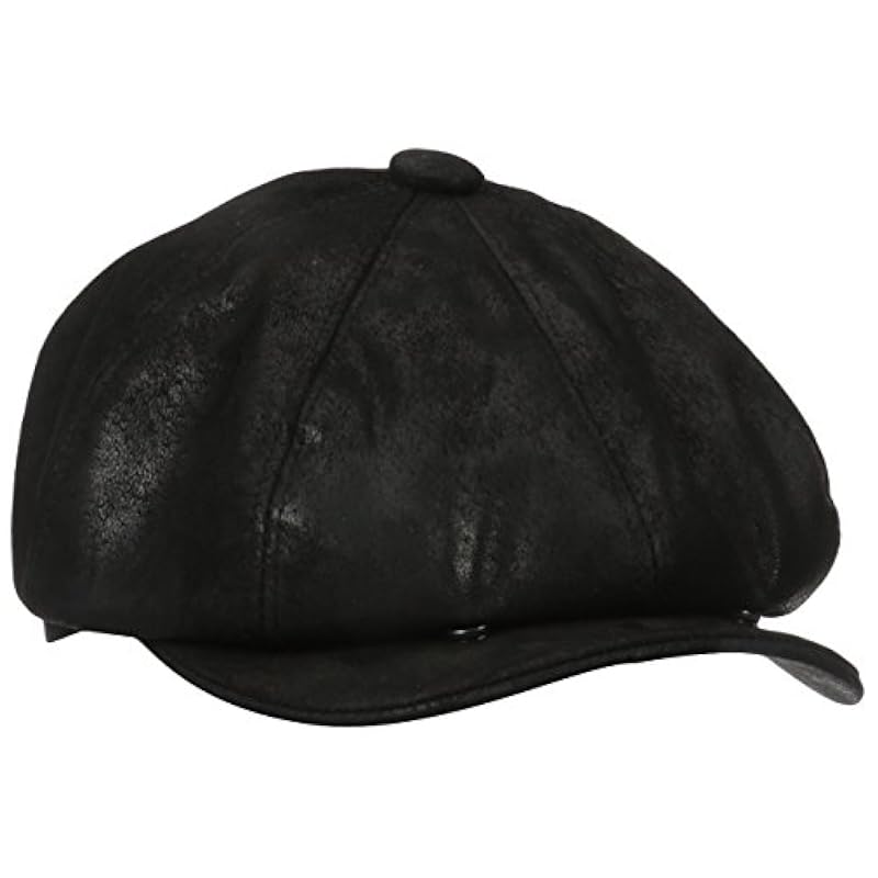 Stetson Men's Weathered Leather 8/4 Cap Black Stetson ‎mens Hats & Caps