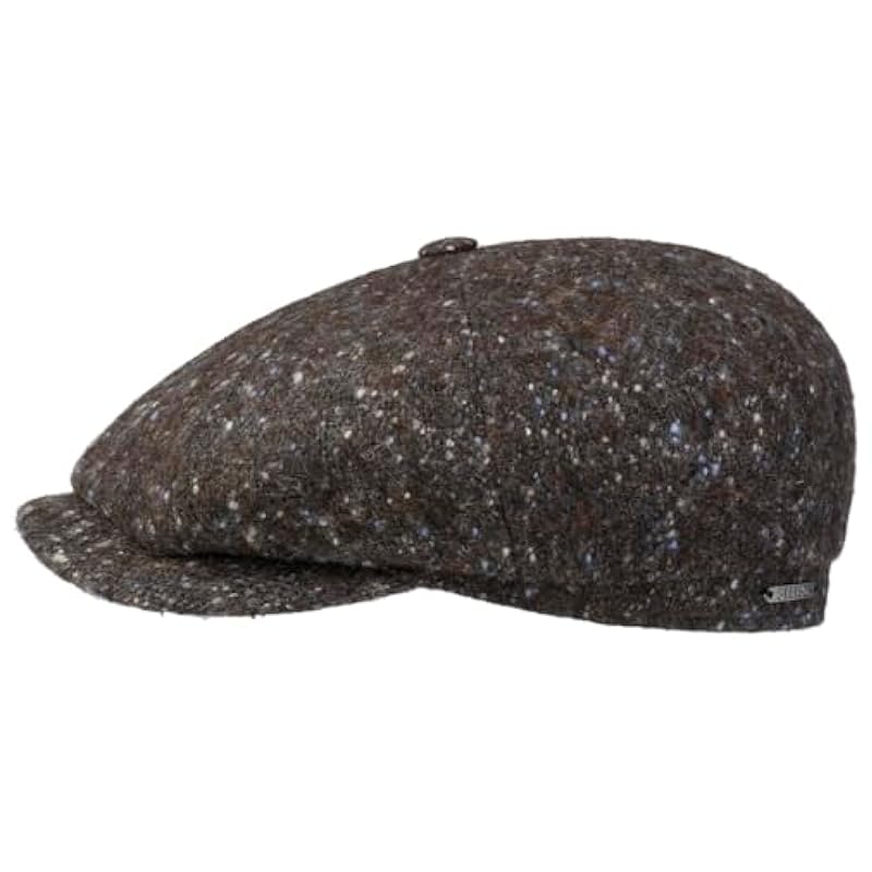 Stetson Hats & Caps ‎mens Stetson Hatteras Newsboy Flat Cap Men - Made in The EU Grey-mottled
