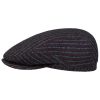 Stetson Woolen Stripe Driver Flat Cap Men - Made in Germany Navy Stetson ‎mens Hats & Caps