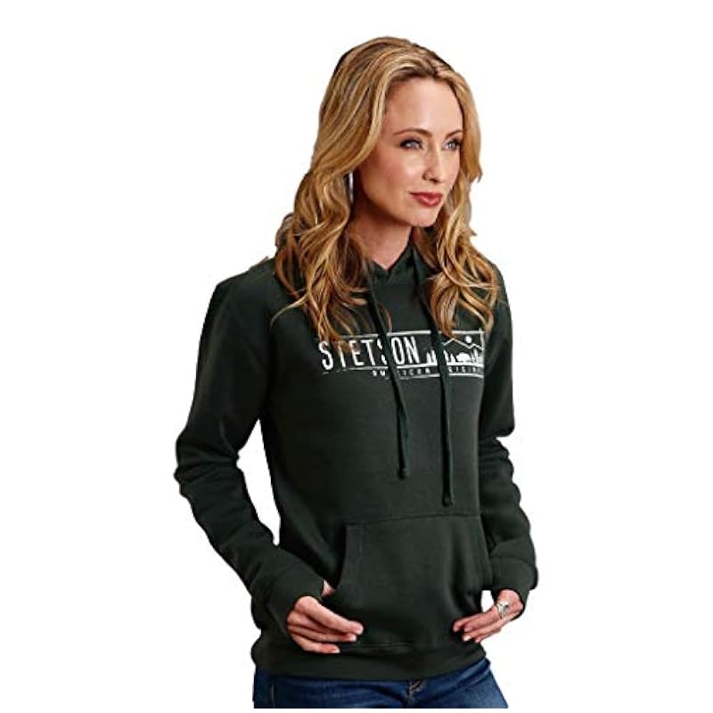 ‎womens Fashion Hoodies & Sweatshirts Stetson Stetson Western Sweatshirt Womens Hooded Green