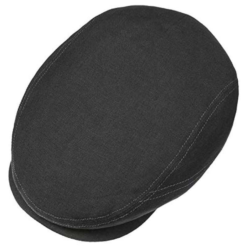 Stetson Stetson Belfast Linen Summer Flat Cap Men - Made in The EU Black ‎mens Hats & Caps