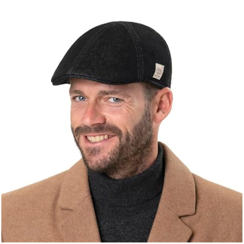 Stetson Texas Robust Denim Flat Cap Men - Black ‎mens Hats & Caps Stetson