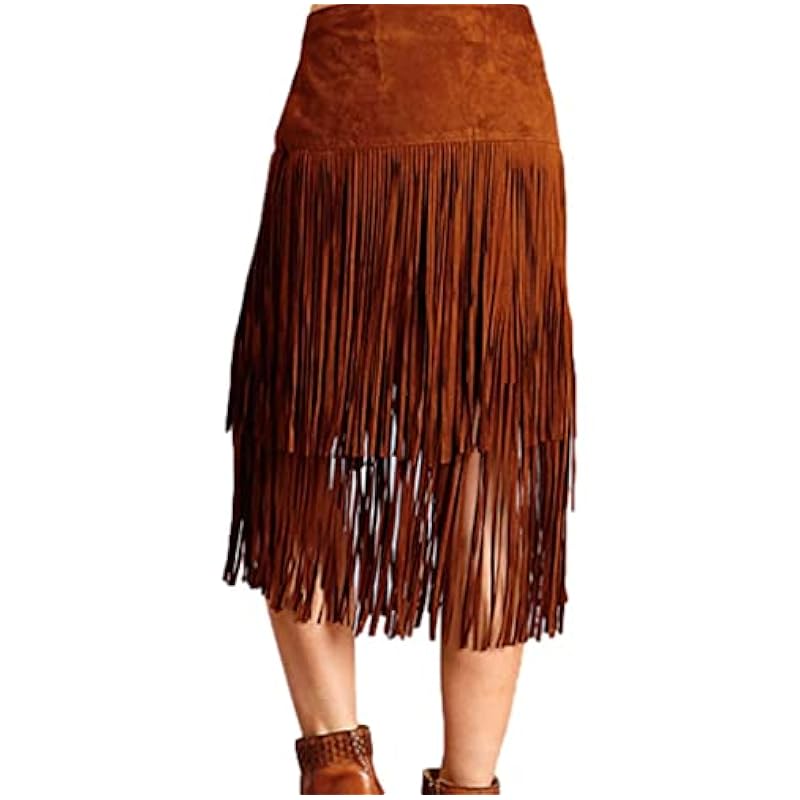 ‎womens Skirts Stetson Stetson Western Skirt Womens Leather 4 Brown 11-060-0539-0031 BR