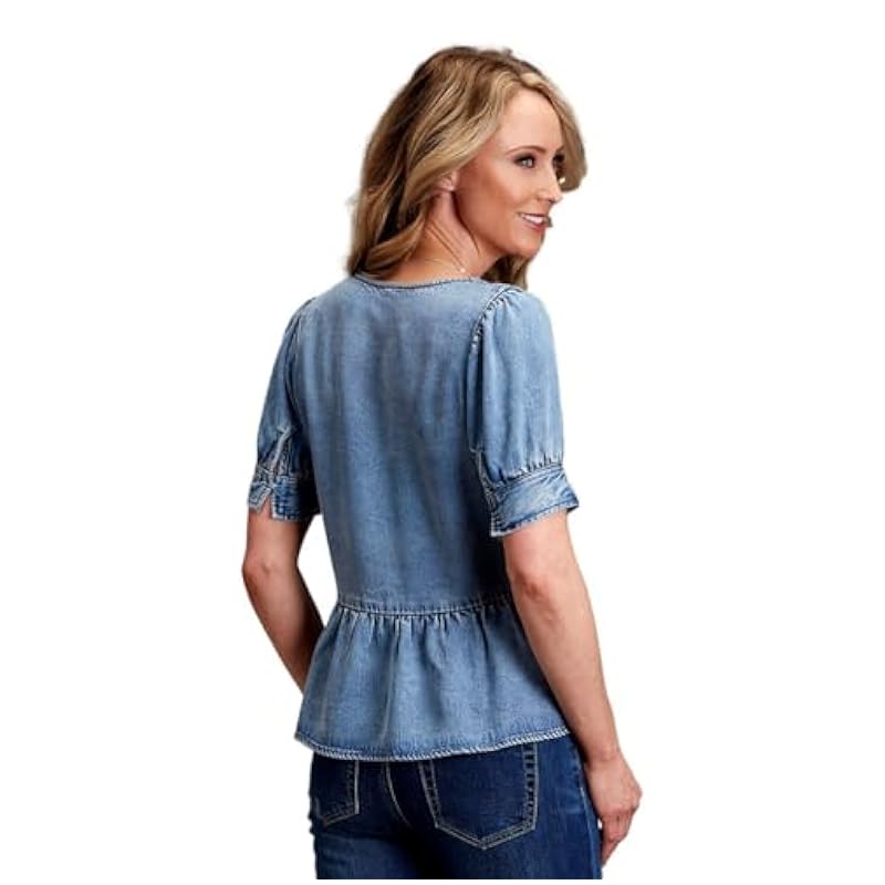 Stetson Tops, Tees & Blouses ‎womens Stetson Western Shirt Womens S/S Denim S Blue 11-051-0565-2046 BU