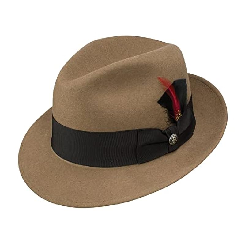 Stetson and Dobbs TWFRDK-8220 Mens Frederick Fedora Camel ‎mens Hats & Caps Stetson