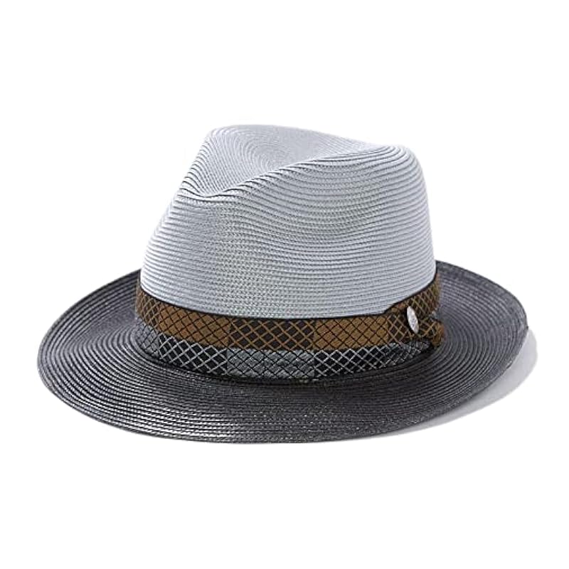 ‎mens Hats & Caps Stetson Stetson Men's Andover Florenine Milan Straw Hat Black/Grey