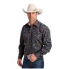 Stetson Vintage Blue Paisley Print - Mens Shirt Stetson ‎mens Shirts