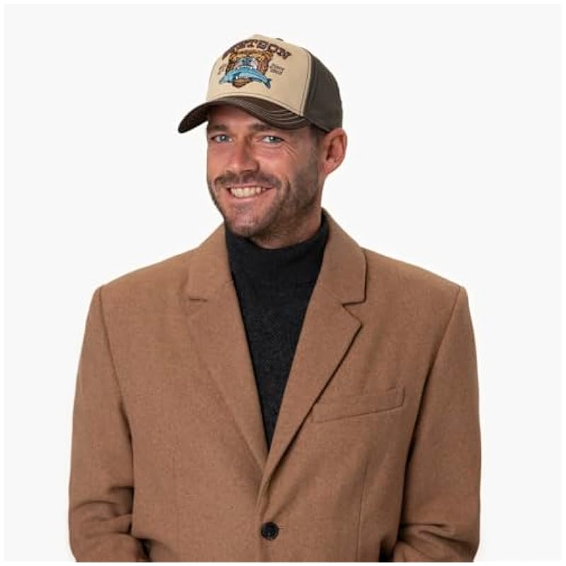 ‎womens Hats & Caps Stetson Stetson Wild Life Since 1865 Trucker Cap Women/Men - Beige-brown