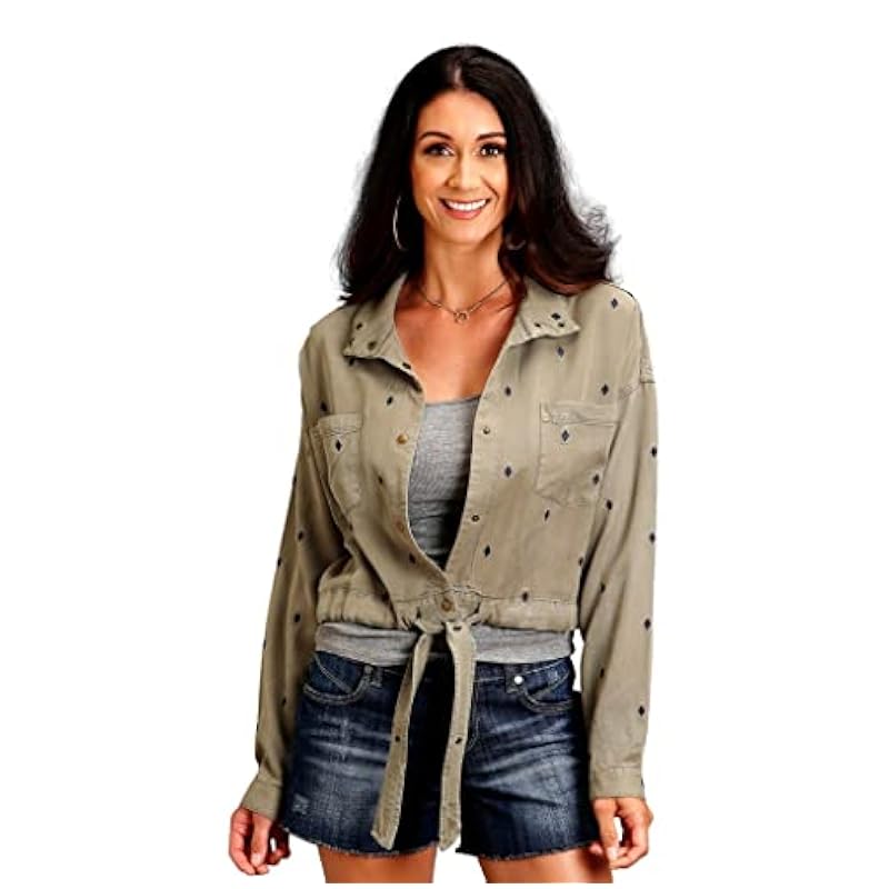 Stetson Stetson Women's Embroidered Long Sleeve Jacket Olive X-Small ‎Women Coats, Jackets & Vests