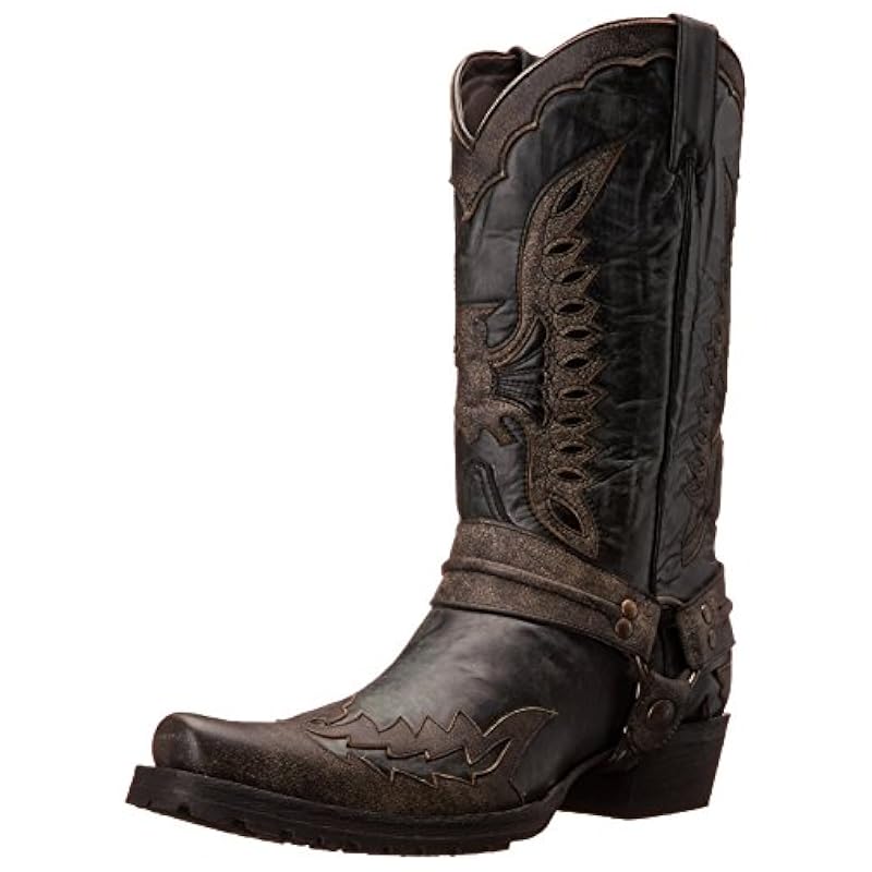 Stetson Stetson Men's Outlaw Eagle Western Boot Distressed ‎mens Boots